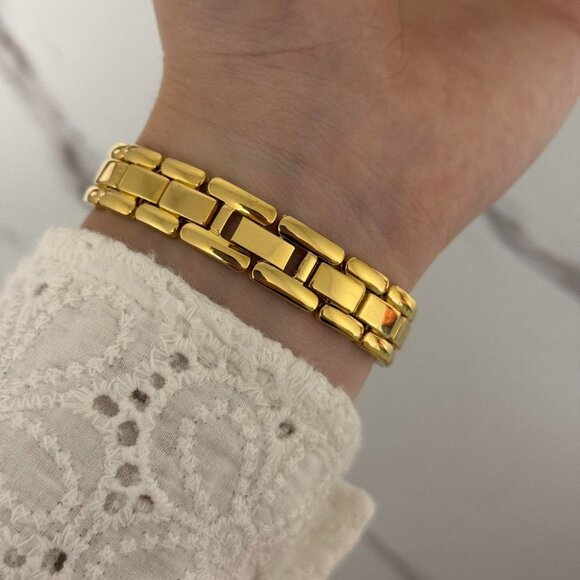Sku:0159 cute gold silver mini watch metal bracelet‎ with zircon stone+ gift bag